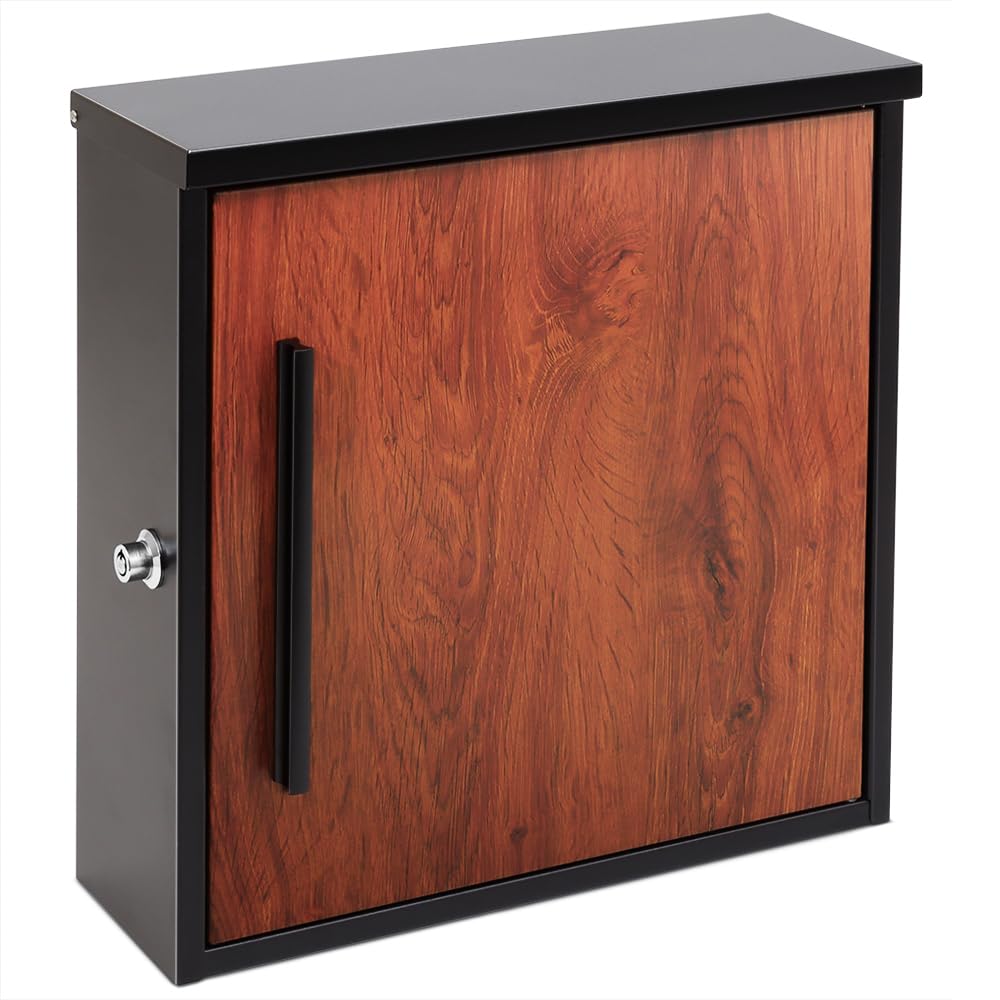 PYKES PEAK A4 Letter Pack Vertical for Behind Wall-Mounted Mailbox, Size, Compatible, Stylish, Large, Design, Lockable, Doors, KYP-01 (Oak)