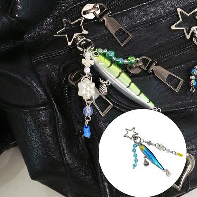 Multiple Jointed Fish Shaped Keyring Sturdy Mixed Materials Oxidation Resistant Trendy Accessory