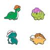 4 Styles Cartoon Dome Hat Dinosaur Design Enamel Brooches Cuite Animal Gentleman Pins For Backpack Bag Hat Jewelry Decoration