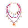 Salircon Summer Y2K Boho Multilayer Ocean Charm Necklace for Women Colorful Seahorse Starfish Pendant Necklace Handmade Jewelry