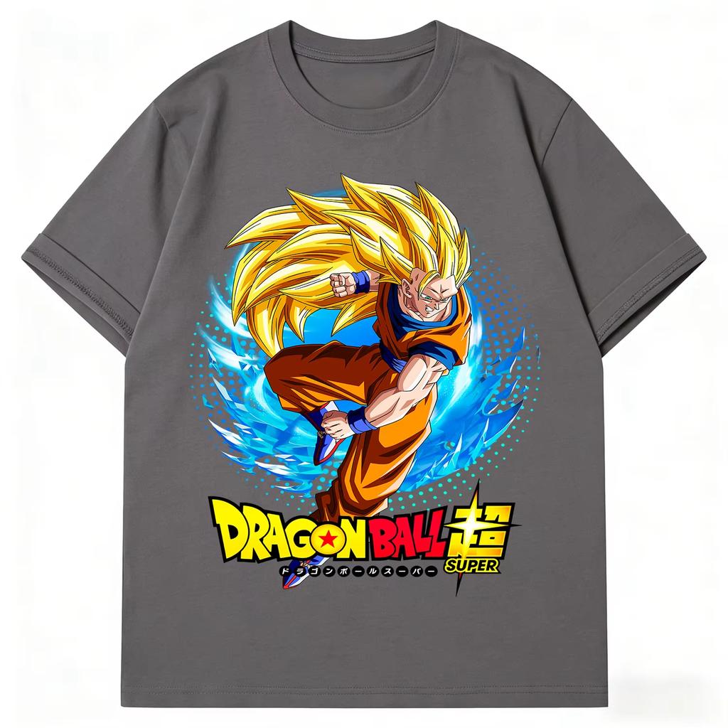 Dragon Ball Vintage Super Saiyan Goku Print Top pure Cotton Unisex TShirt Unisex High Quality Casual Streetwear 2026 Summer Tee