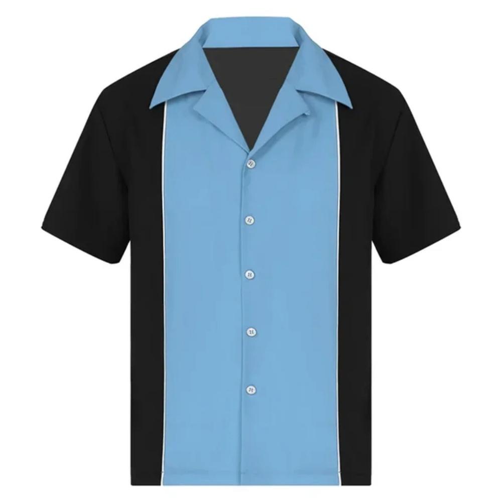 Men's Stripes 3D Printed Shirt Contrast Color Casual Hawaiian Beach Shirt Men's Simple Business Casual Fashion Top Men Clothing