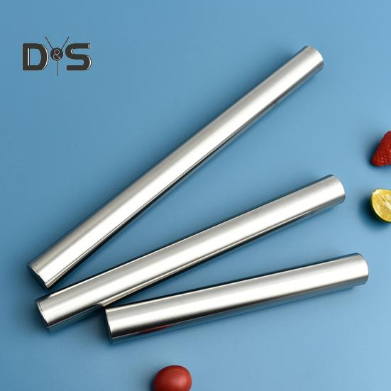 Dough Rolling Pin Reusable Food Grade Not Sticky Polished Long-lasting Labor-saving Stainless Steel Smooth Surface Making Kitchen Rolling Pin