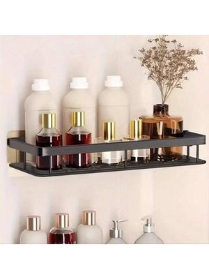1pc/2pcs Large Capacity Wall-mounted Storage Rack Without Drilling for Bathroom and Kitchen, Easy To Install, Saves Space