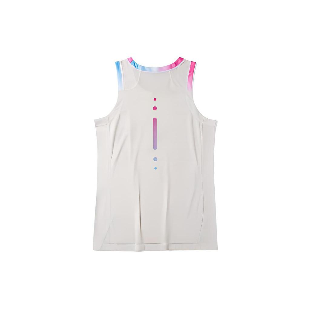 Li Ning Sports Basketball Series Logo Print Gradient Mesh Breathable Training Vest Men Vests Cloud-White AAYR391-1