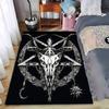 Gothic Skull and Pentagram Carpet Non-slip Rug Suitable for Living Room and Bedroom Sofas