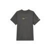 Camiseta de Gola Redonda de Secagem Rápida com Logotipo Masculina Tops Cinza HV4882299