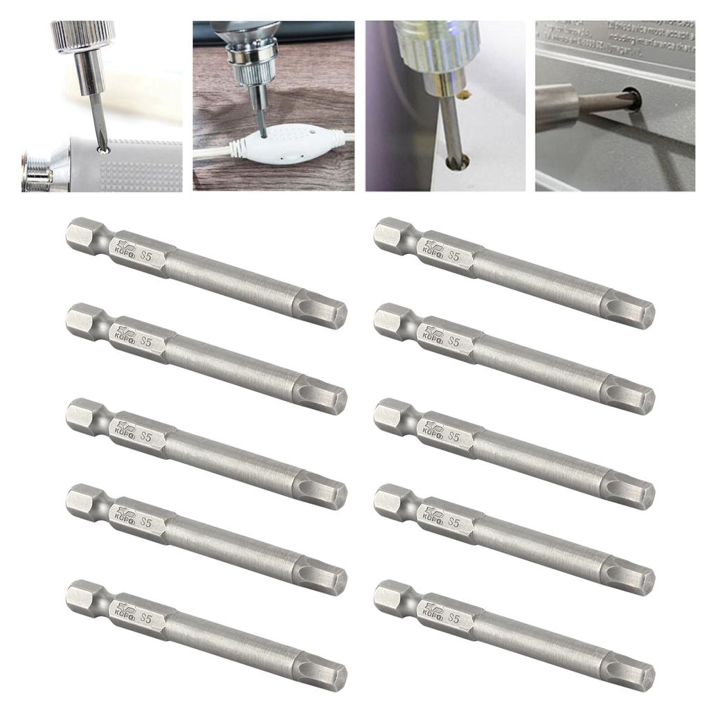 10Pcs Electric Screwdriver Bits Hex Socket Hardened with Magnetic Accessories S14 65mm
