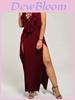 Gorgeous Plus Size Women Long Spaghetti Strap Beach Party Evening Dress For All Occasions