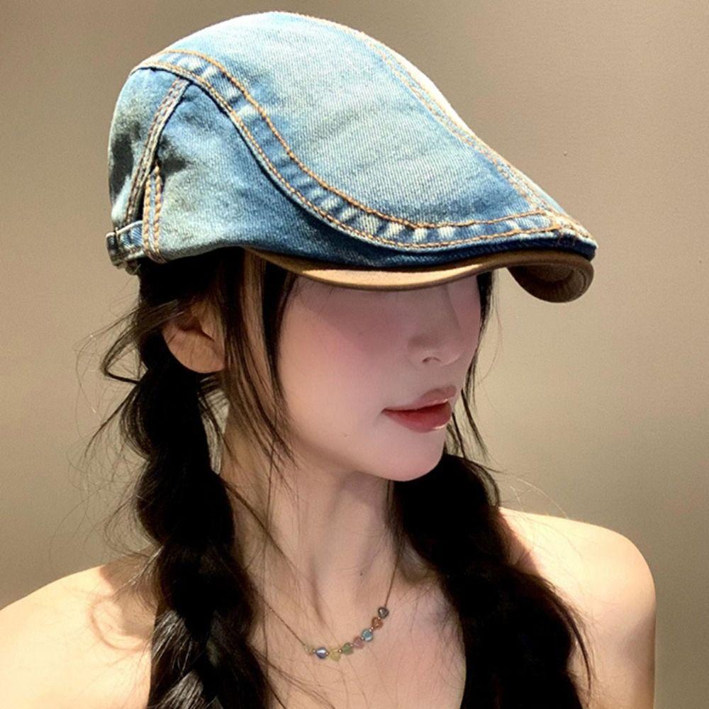 British Style Painter Beret Cotton Peaked Cap Casual Flat Cap Men