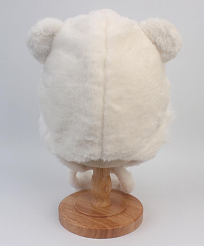 Yunibeosyeolkemiseuteuli Bear Fur White Balaclava Wool Hat