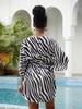 European & American Mesh Fabric Printed Beach Cover-up: Sexy Vacation Dress & Sun Protection Bikini Layer