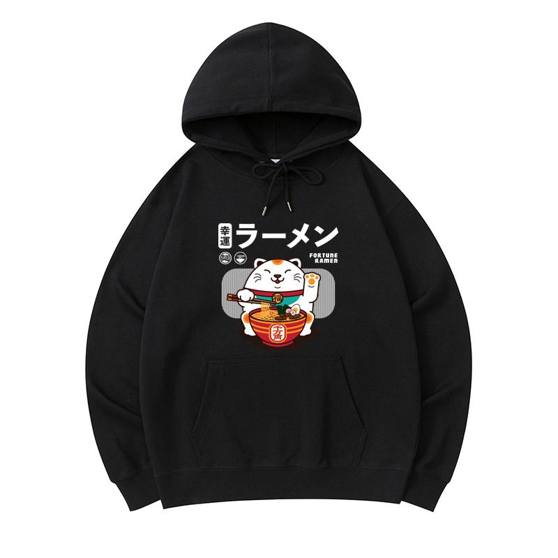 

300 GSM Men s Healthy Cotton Hoodies Fortune Ramen Print Premium Cotton Sweatshirt