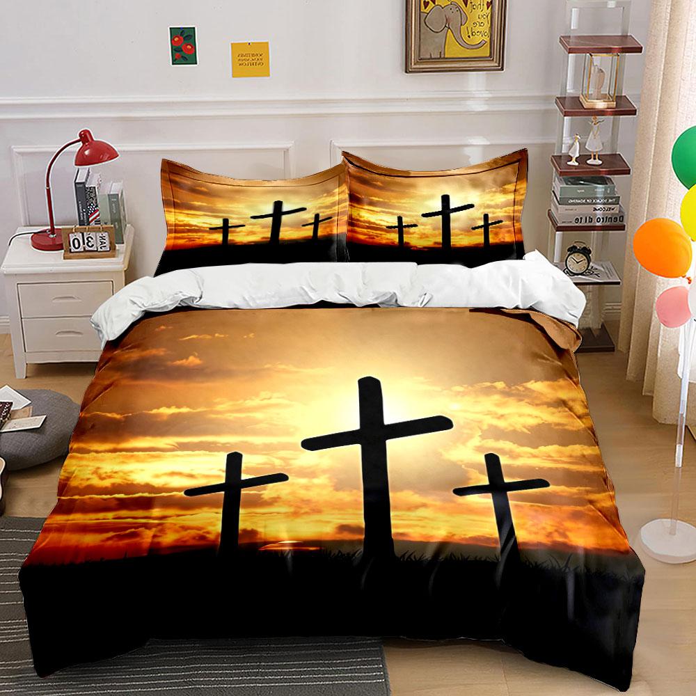 Sunset Crosses Home Decor Multiple Sizes Kid'S And Adults' Bedroom Exquisite 3Pc Bedding Set, Gift