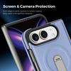 360 Rotating Magnetic Kickstand Skin Feel Leather Case for IPhone Ultra 18 Fold Wide Shockproof Wireless Charge Slim Fit Cover