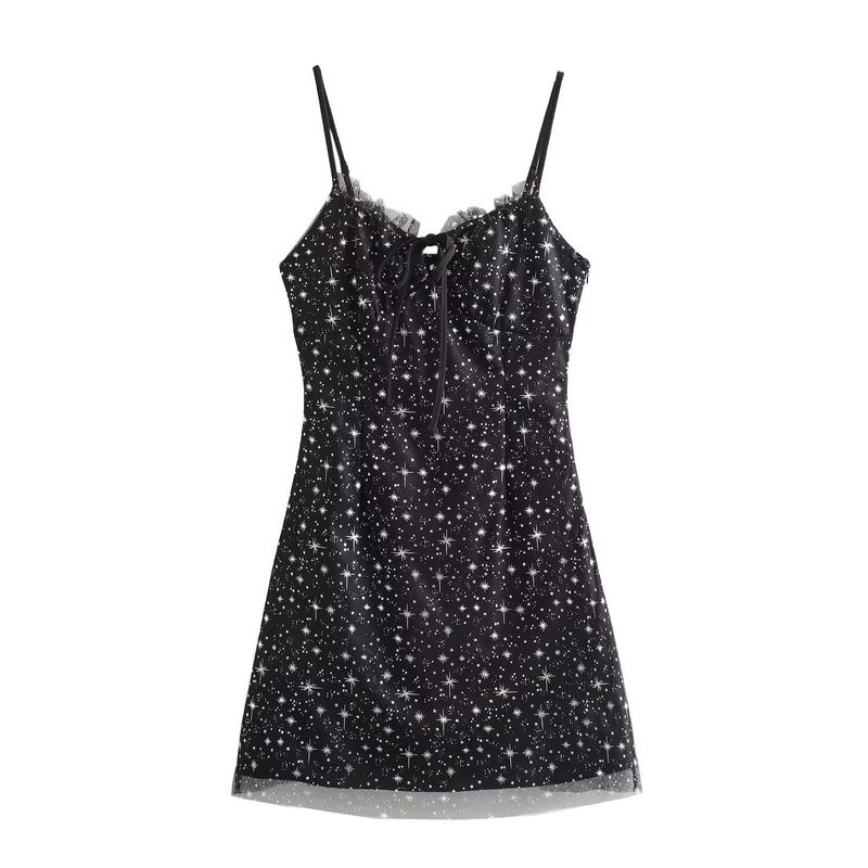 Jnleaog New Arrival Women's Clothing Fashion Style French Fashion Stylish Casual Mesh Sexy Mini Suspender Skirt