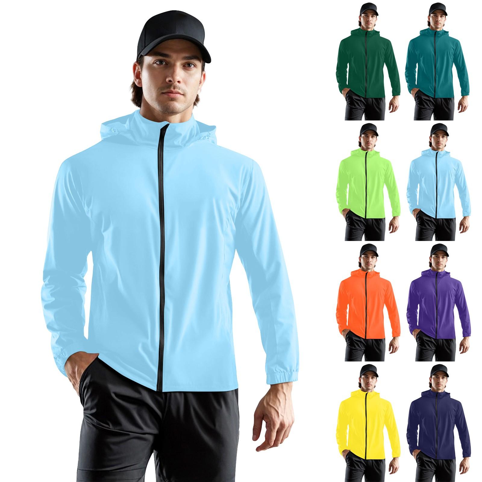 

Children s Adult Solid Color Hooded Training Windproof,Rainproof And Sun-proof Sports Jacket Running Fitness Quick-drying Jacket XL жовтий