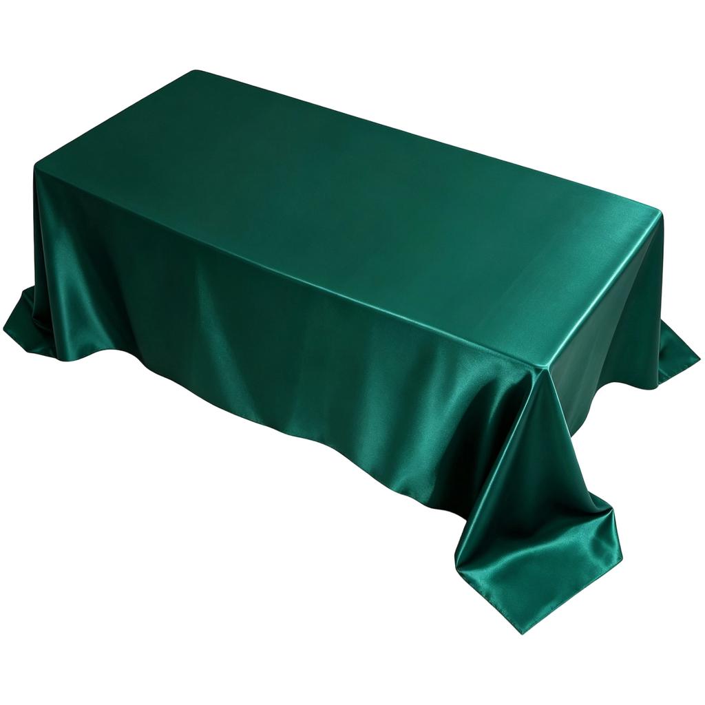 Satin Tablecloth and Table Runner, Polyester Table Cover for Wedding, Party, Christmas, Birthday, Hotel Decoration, 145305/57120