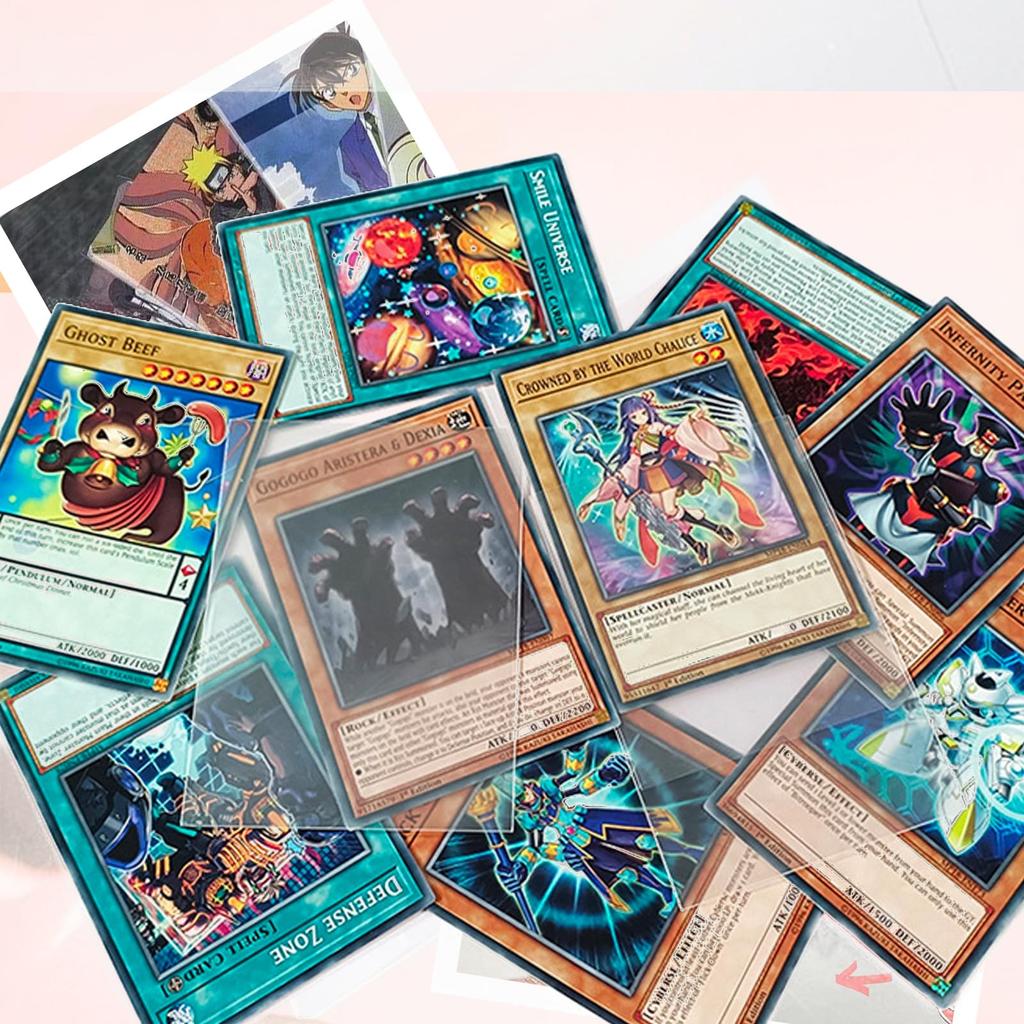 WISSUA Card Sleeves 64 x 89mm Glossy 300 Sleeves Card [For Standard/Regular Cards] PP, (Open-Type Sleeves, 300-Pack)