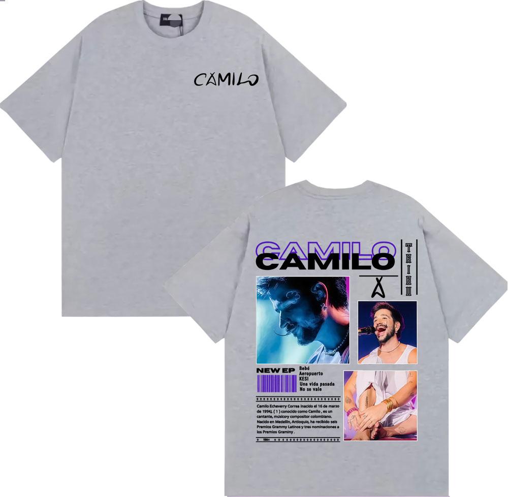 2025summer Singer Camilo Tribu Album Tour Graphic Tshirt Male Harajuku 90 S Retro Gothic Tshirt 100 Cotton Oversized Tshirt
