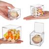 Conjunto de 12 Caixas Transparentes à Prova de Poeira para Embalar Doces Caixas de Armazenamento de Plástico para Doces e Biscoitos Recipientes Quadrados Cúbicos