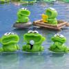 5Pcs Cartoon Big Mouthed Choruses Frog Miniature Figurines Resins Statues Landscape Garden Lawn Home Decorations Gift