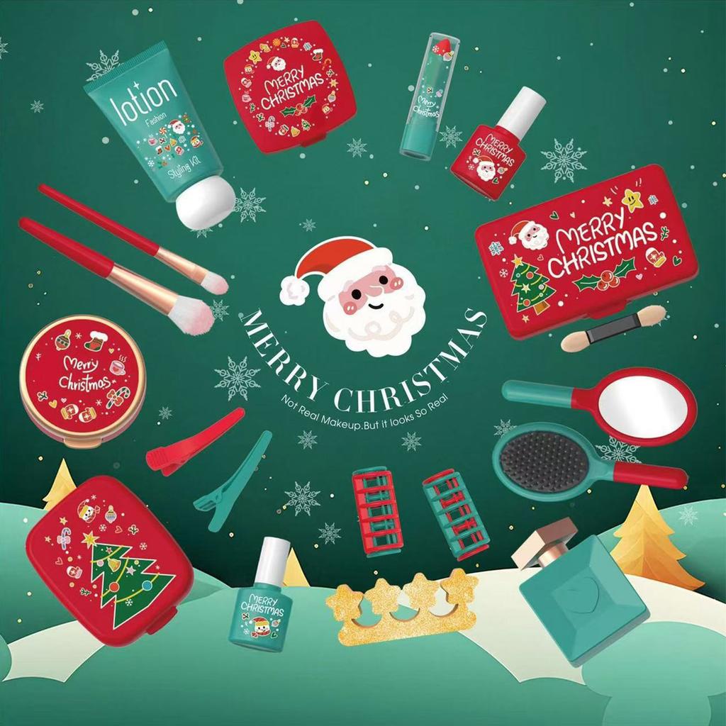 Christmas Make-a-House Toy Set For Girls, Christmas Surprise Gifts, 19 Cosmetic Toys That Cannot Be Smeared