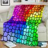 Coperta Cartone Animato 3D Colori Arcobaleno Illusione, Morbida Coperta da Divano per Casa Camera da Letto Letto Divano Picnic Viaggio Ufficio Coperta per Bambini