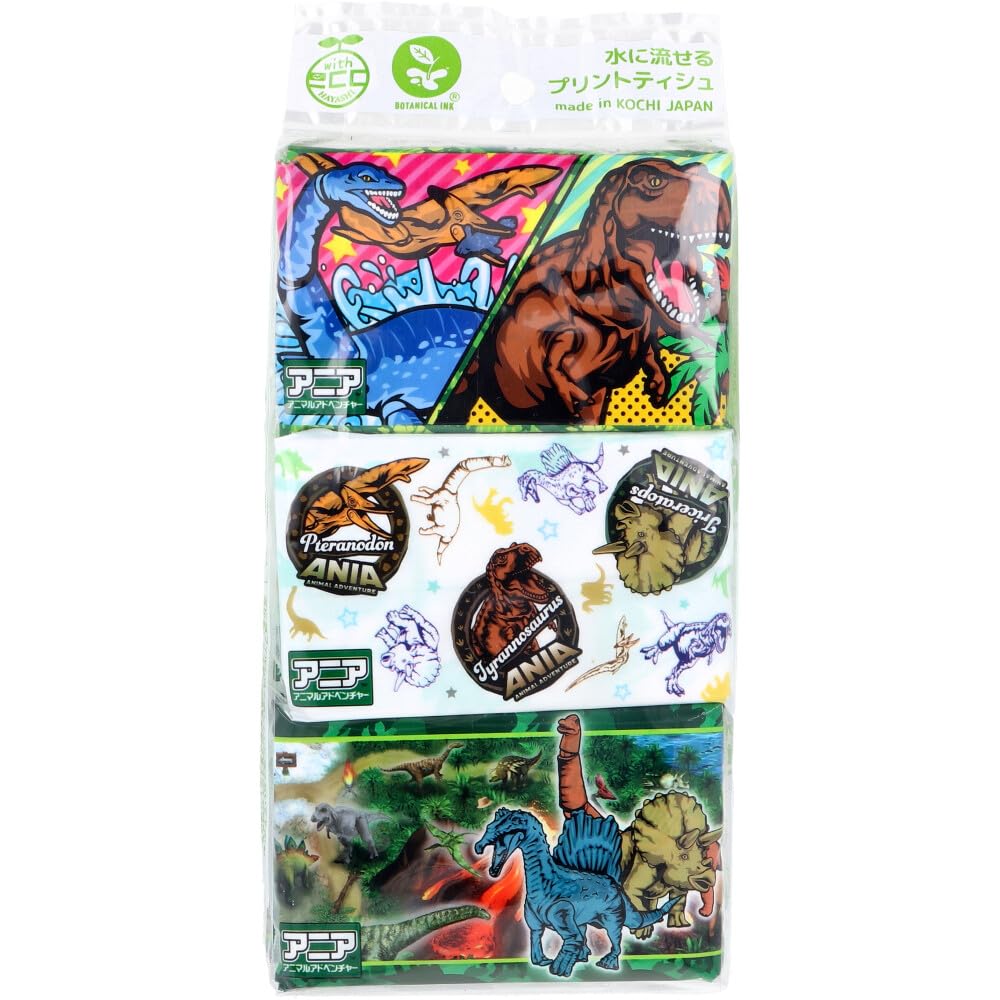 Ania Animal Adventure Flushable Printed 16 sheets x 6 packs Tissues, (8 pairs)