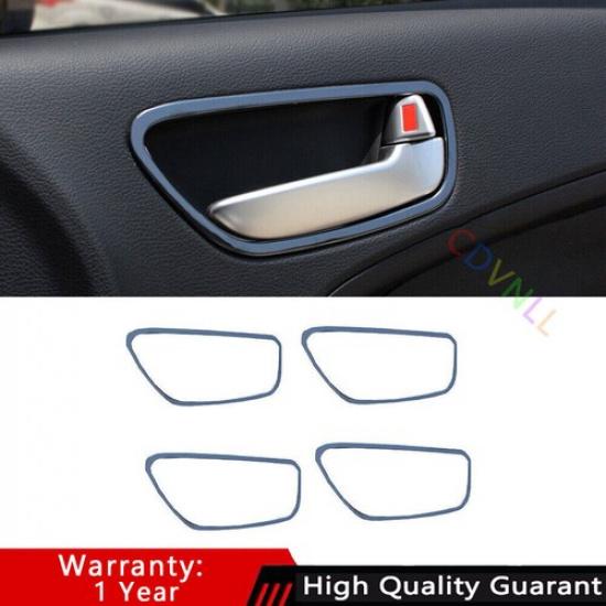 For Kia K3 Forte 2014-2018 Black Steel Car Inner Door Handle Frame Cover Trim 4*