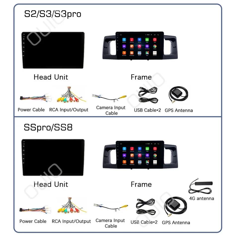 2DIN Android 13 Radio For Toyota Corolla E120 E 120 BYD F3 2007-2011 Car Stereo Multimedia Player Carplay Auto GPS Navigation