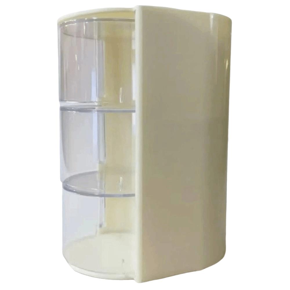Transparent Cosmetic Storage Box Rotating Jewelry Organizer Stackable Makeup Brush Holder Bathroom жёлтый