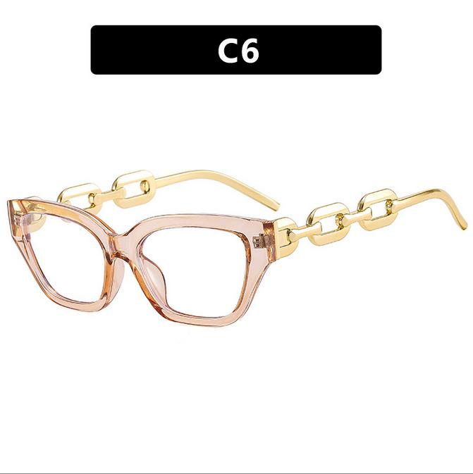 Stilvolle Retro-Quadratketten-Brille für Damen Nerd-Brille Stärke -0,5 -1,0 -2,0 -3,0 -4,0 bis -6,0
