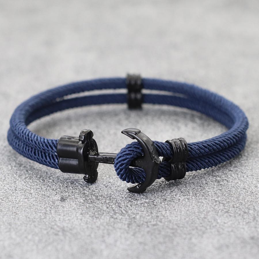 Noter Unique Mens String Bracelet Grade A 4mm Rope Nautical Anchor Braclet Pulseria Hombre Perfect Gift For Him Heren Armbanden