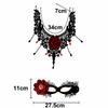 1 Set Dark Gothic Masquerade Mask Red Rose Gothic Choker Necklace  Halloween Party