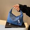 Trendy Urban Chic Women's Handbag 2024 Stylish Summer Quilted Blue Fabric Bag