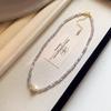 Womens Baroque Freshwater Pearl Crystal Beaded Clavicle Necklace