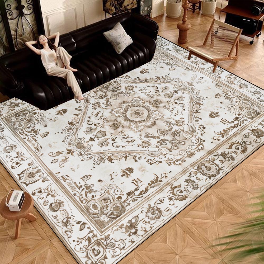 

Персидский американский ковер для гостиной Винтажный домашний декор Роскошные ковры Нескользящий Декор для спальни Большой ковер Моющийся коврик для пола 60x90cm