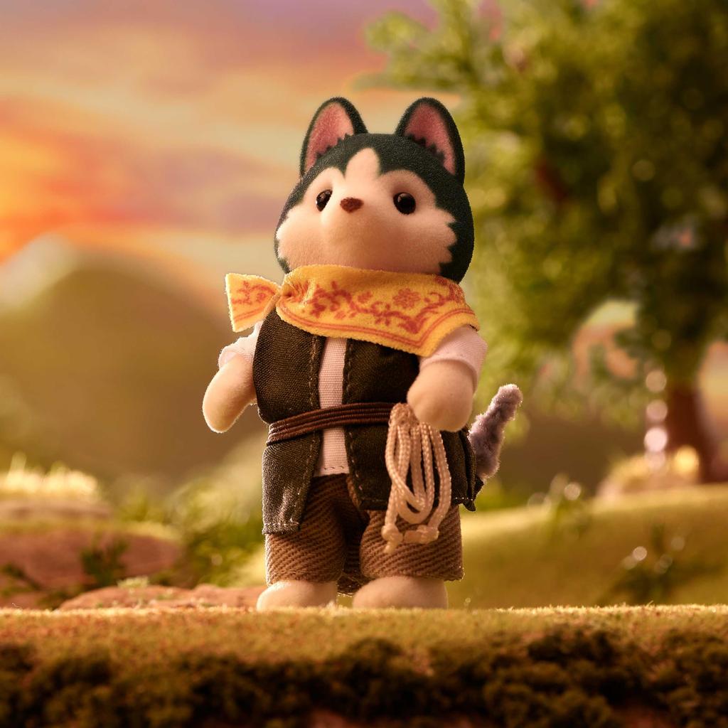 EPOCH Sylvanian Families Doll [Bruce the Husky] C-72 ST Mark, Ages 3 and Up, Toy Dollhouse, Sylvanian Families