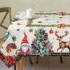 Christmas Gnome Xmas Tree Holly Waterproof Tablecloth Table Decor Winter Holiday Kitchen Dining Tablecloth Christmas Decorations