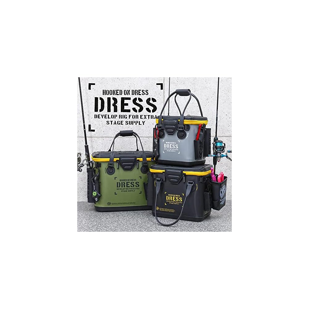 [KLEIDUNG] Mini-Fischereieimer, Schwarz/Orange (mit Netztasche), Ca.. 17L, EVA, Multifunktionaler Angelköderbeutel, Wasserdichter Aufbewahrungsbehälter.