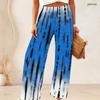 Women Plus Size Abstract Geometric Print Wide Leg Pants Elastic High Waist Loose Casual Long Trousers For Daily Holiday Wear