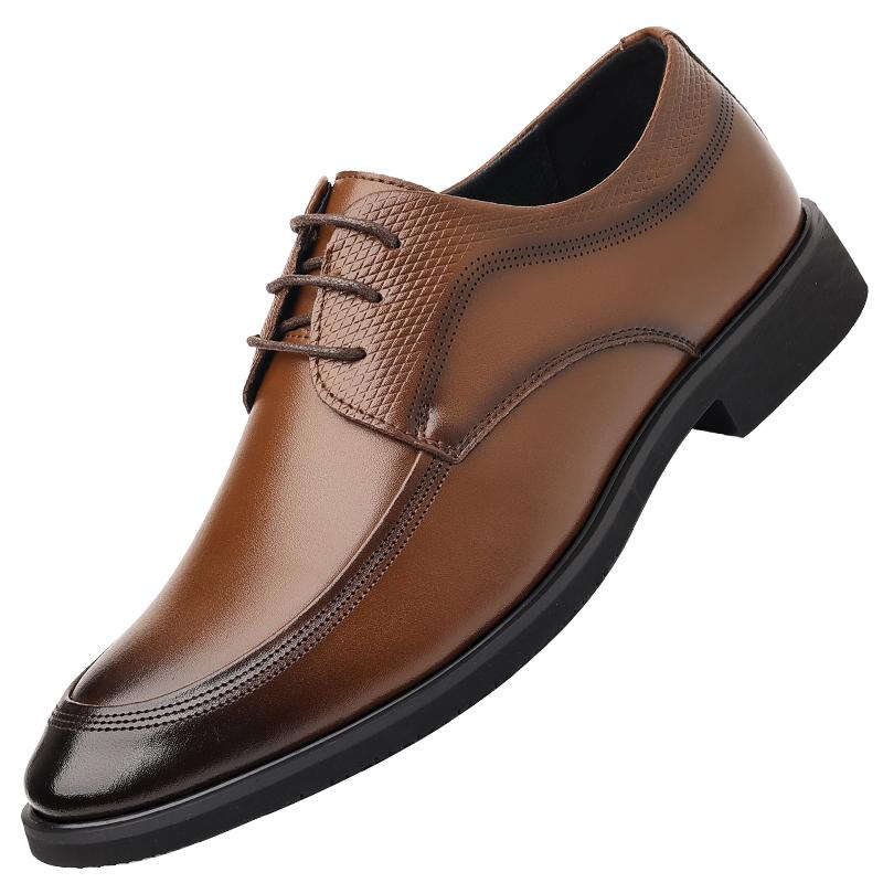 

Модная деловая мужская кожаная обувь Роскошный джентльменский стиль Работа и Офис Свадьба или вечеринка жениха Высококачественная обувь платье Дерби 46 коричневый