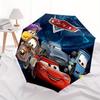 1 Stück Autos Filmcharaktere Automatisches Öffnen und Schließen Regenschirm, Tragbares 3-fach Design, 8-Rippen Eisenrahmen Outdoor-Regenschirm, Festivalgeschenk für Fans, Reise