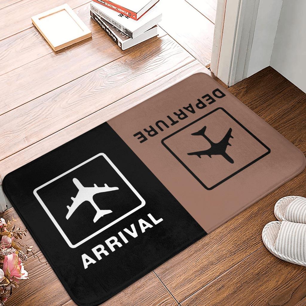 Aviation Departures Arrivals Doormat Anti-Slip Bath Kitchen Mat Bedroom Balcony Floor Door Entrance Carpet Rug