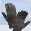 1pair Winter Touch Screen Protector Warm Gloves Fleece-Lined And Thickened Cold-Proof Snow Gloves Camel Wool Cycling Knit Glove