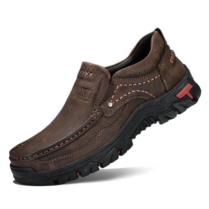 Thick Sole Men Loafers Handmade Outdoor Sneakers Men Leather Casual Shoes Slip On Spring And Fall Man Footwear Plus Size 39-48