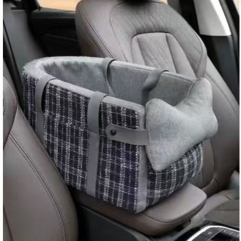 

Front Seat Pet Car Bed, Console Cushion for Small Dogs Cats, Travel Safety Hammock Mat