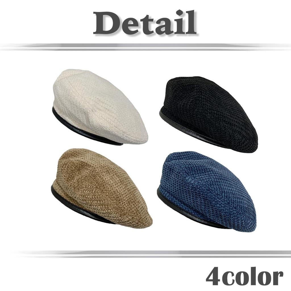 Barett CZ341 [Weißer Zahn] Hut, Herbst/Winter, Schlicht, Niedlich, Stilvoll, Elegant, Flauschig, Damen, (Marine)