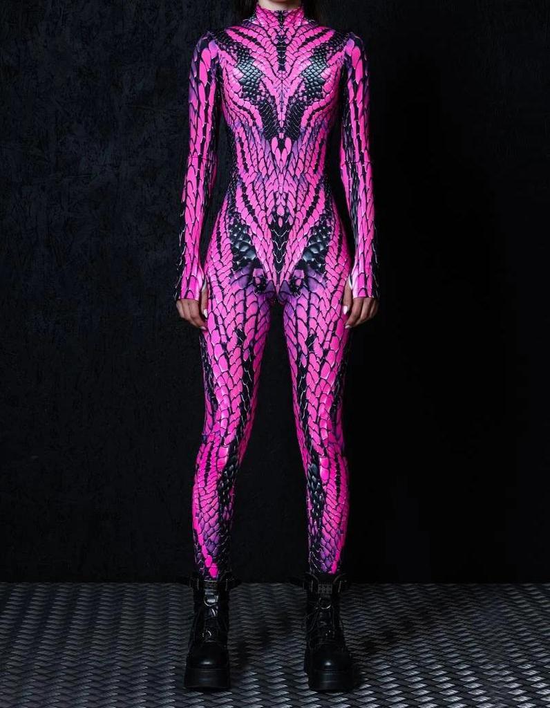 3D Digital Printing Stage Performance Costumes Adults Halloween Events Carnival Theme Party Cosplay Outfit Pretend Game Jumpsuit